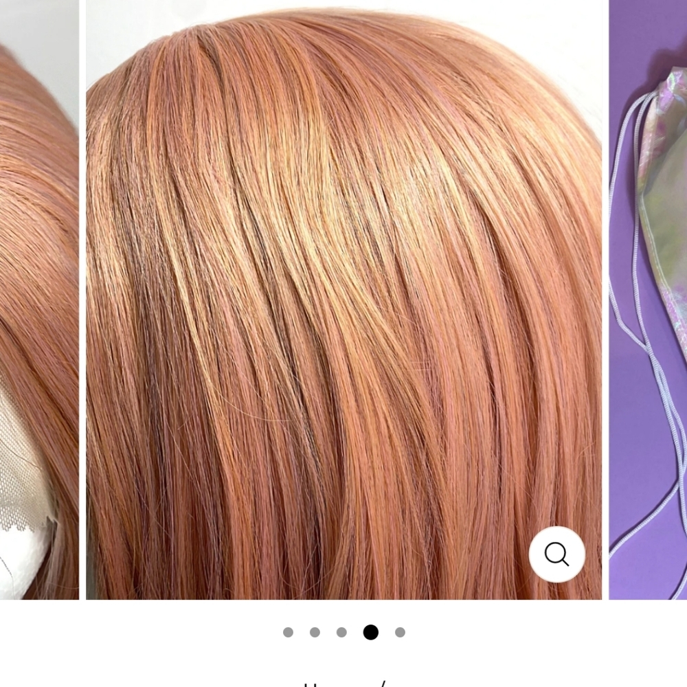 NWT Lunatics Fabulous Hippi Boho Style Rose Gold Wig , Discontinued - Picture 8 of 16